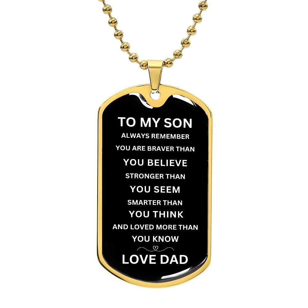 To My Son l Never Forget That I Love You Gold Necklace