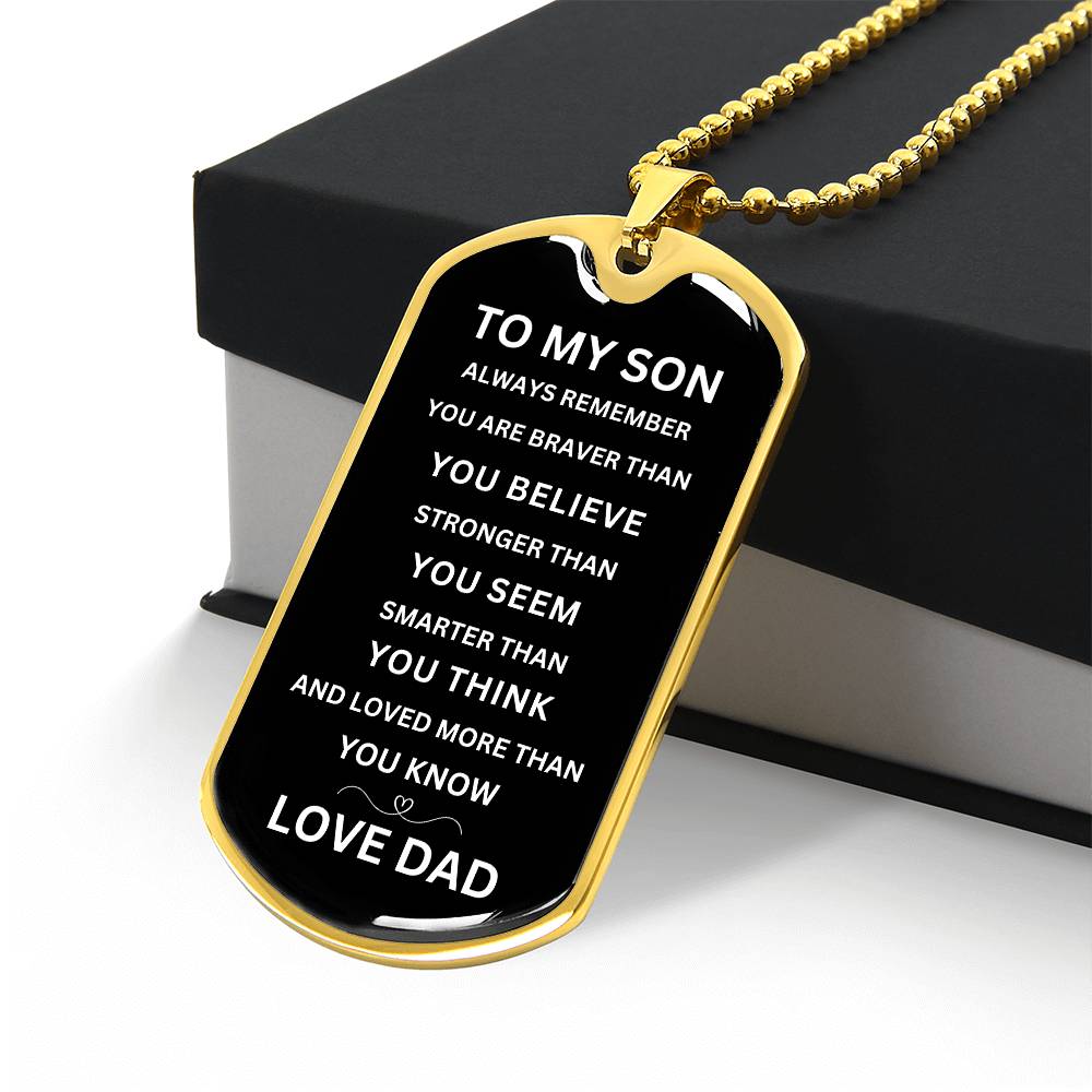 To My Son l Never Forget That I Love You Gold Necklace