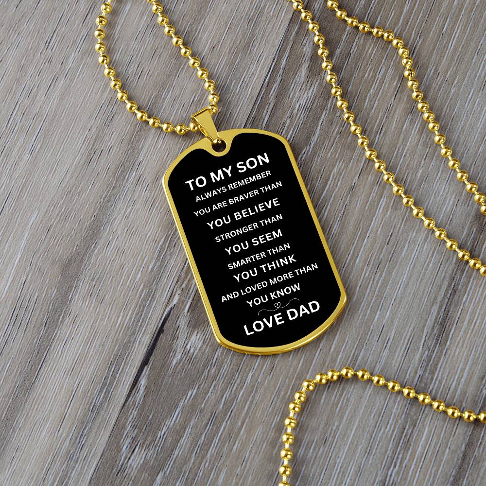 To My Son l Never Forget That I Love You Gold Necklace