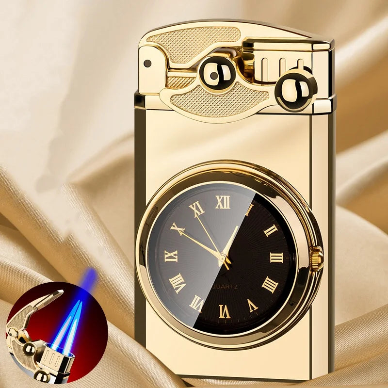 Quartz Watch Double Flame Torch Lighter