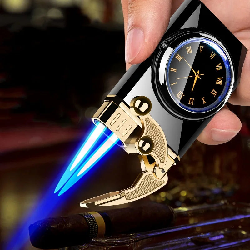 Quartz Watch Double Flame Torch Lighter