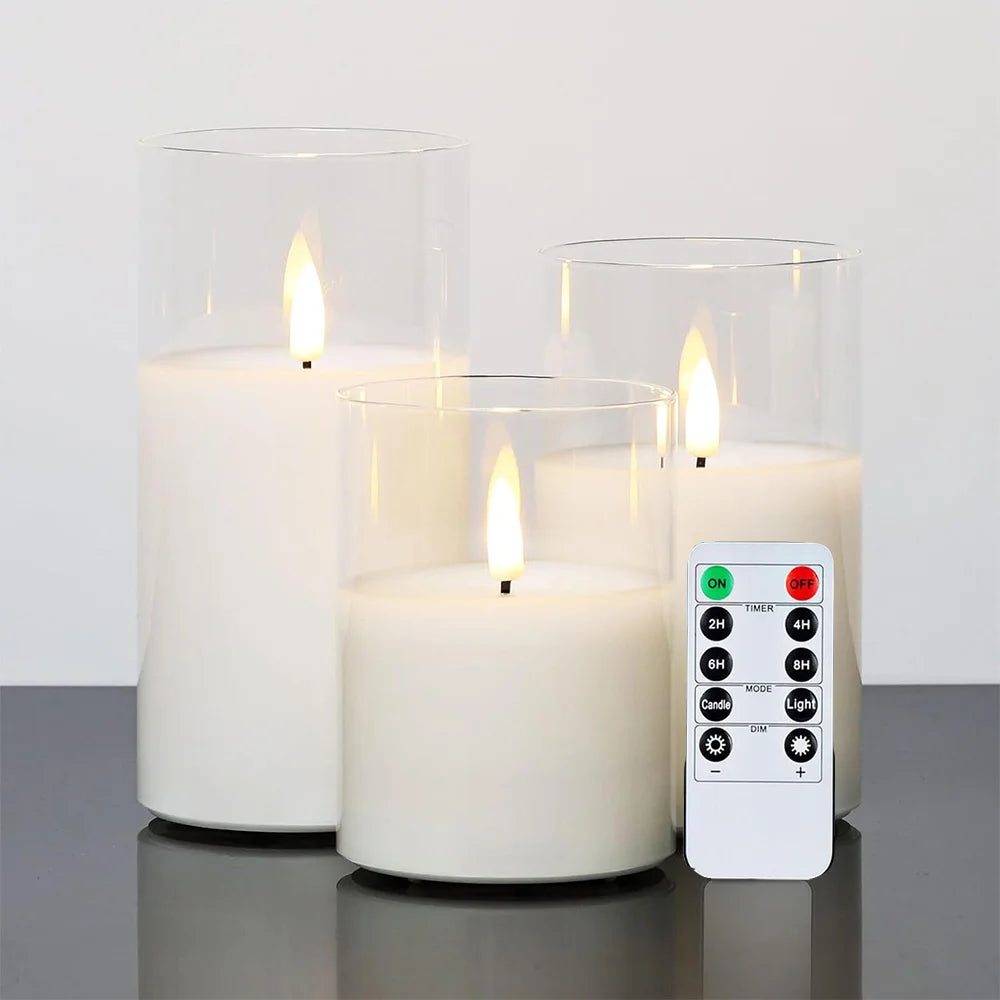 Aurora Glow Flicker Candles with remote