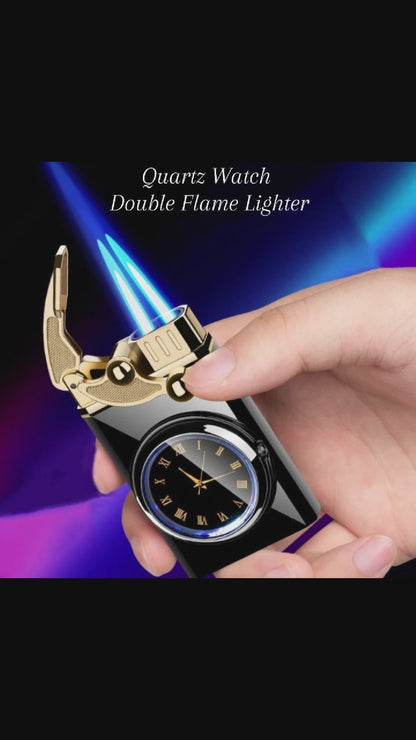 Quartz Watch Double Flame Torch Lighter